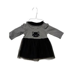 Carters‎ Black White Stripe Cat Tulle Dress 2 Piece Set 3m